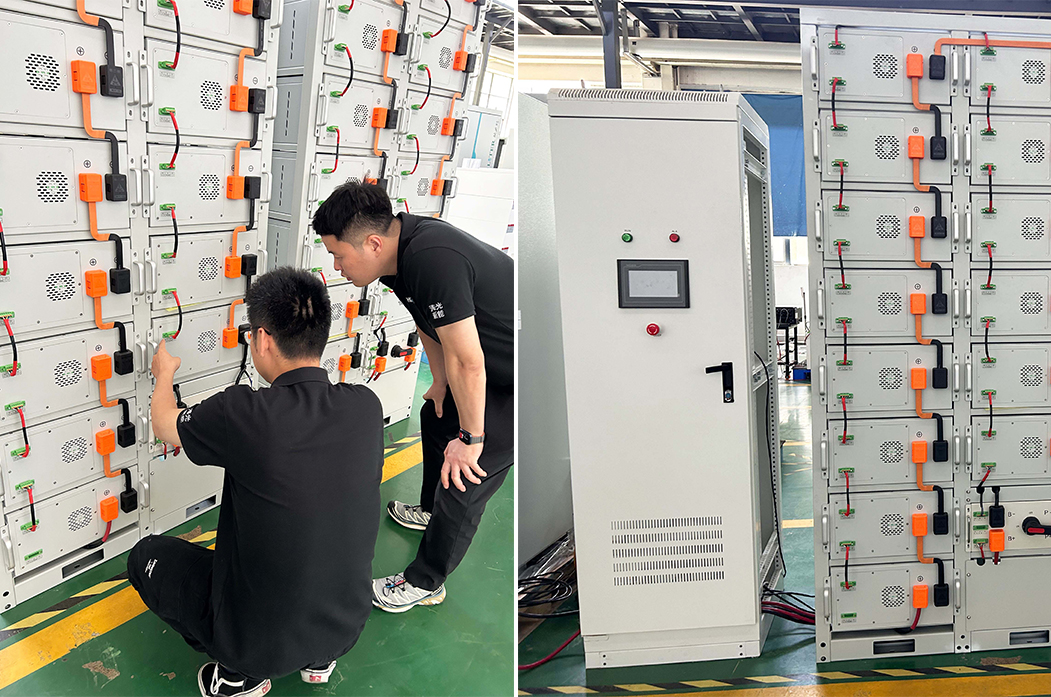 Inspection du système de stockage de batterie commercial 100 kW + 400 kWh et prêt à être expédié
